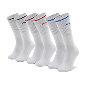 Calcetines Puma Sport Crew Stripe 3 pares -  907941 02 - blanco